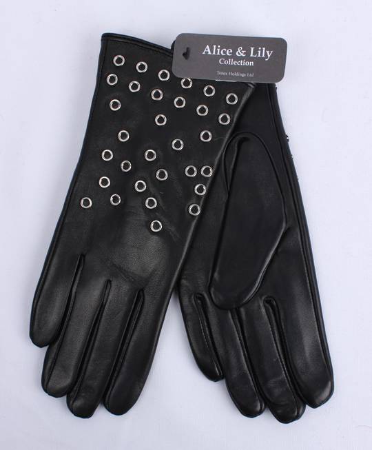 Shackelford fleece lined genuine leather black glove with studs  S/M,L/XL. STYLE:S/LL5063BLK